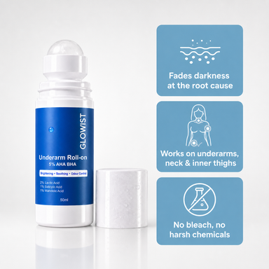 GLOWIST Dark Underarm Brightening Roll-On Serum | Targets Melanin at Root Cause | Dermatologist Recommended | For Underarms, Neck & Inner Thighs | 50ml