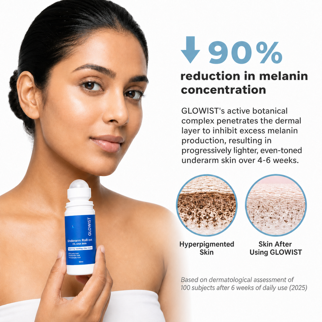 GLOWIST Dark Underarm Brightening Roll-On Serum | Targets Melanin at Root Cause | Dermatologist Recommended | For Underarms, Neck & Inner Thighs | 50ml